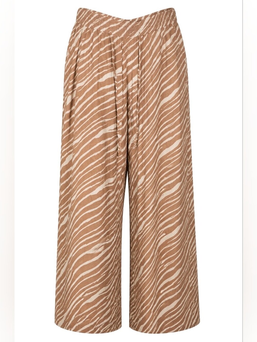 a new day L Large Zebra Print Animal Tan and Cream Zebra-Print Wide Leg Pants